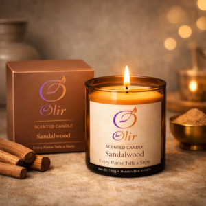 Sandalwood Scented Glass Candle