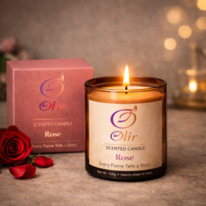 Rose Scented Glass Candle